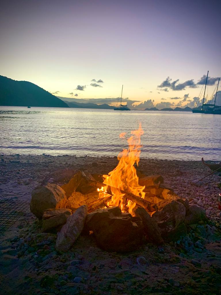 Bonfire at Peter Island